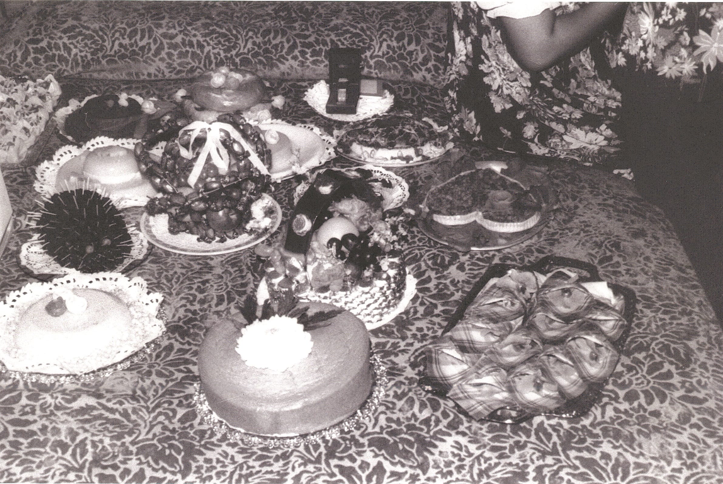 Food items prepared for a Malay engagement ceremony. Courtesy of National Archives of Singapore.